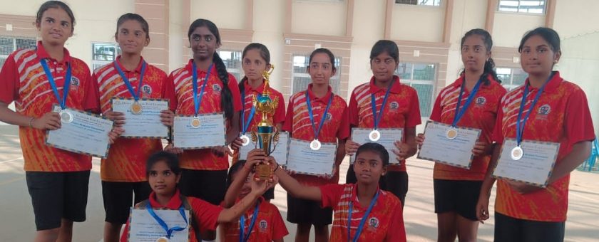 GIRLS VOLLEYBALL TEAM won the Runners-Up Trophy in the Inter School VOLLEYBALL tournament.
